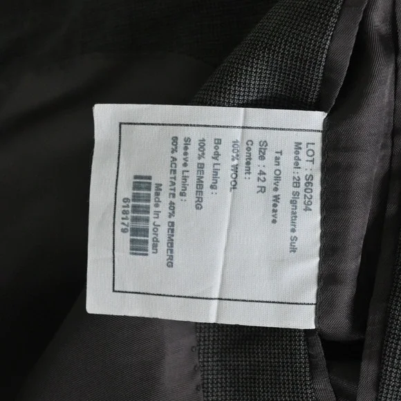 Jos. A.‎ Bank 42R 36x30 Tan Olive Weave 100% Wool Mens Jacket Pants Suit
